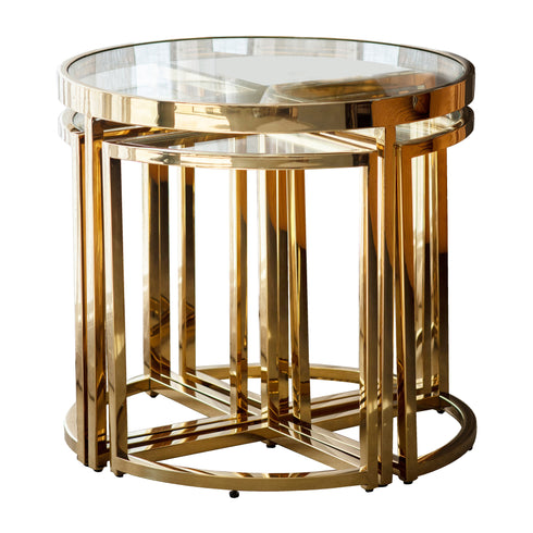 PaulaHome - Glass Side Table with additional 4 tables